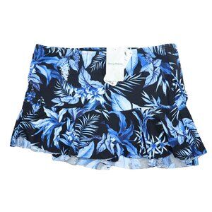 Tommy Bahama Indigo Garden Tropical Hi-Waist Bathing Suit Bottom Swim Skirt NWT